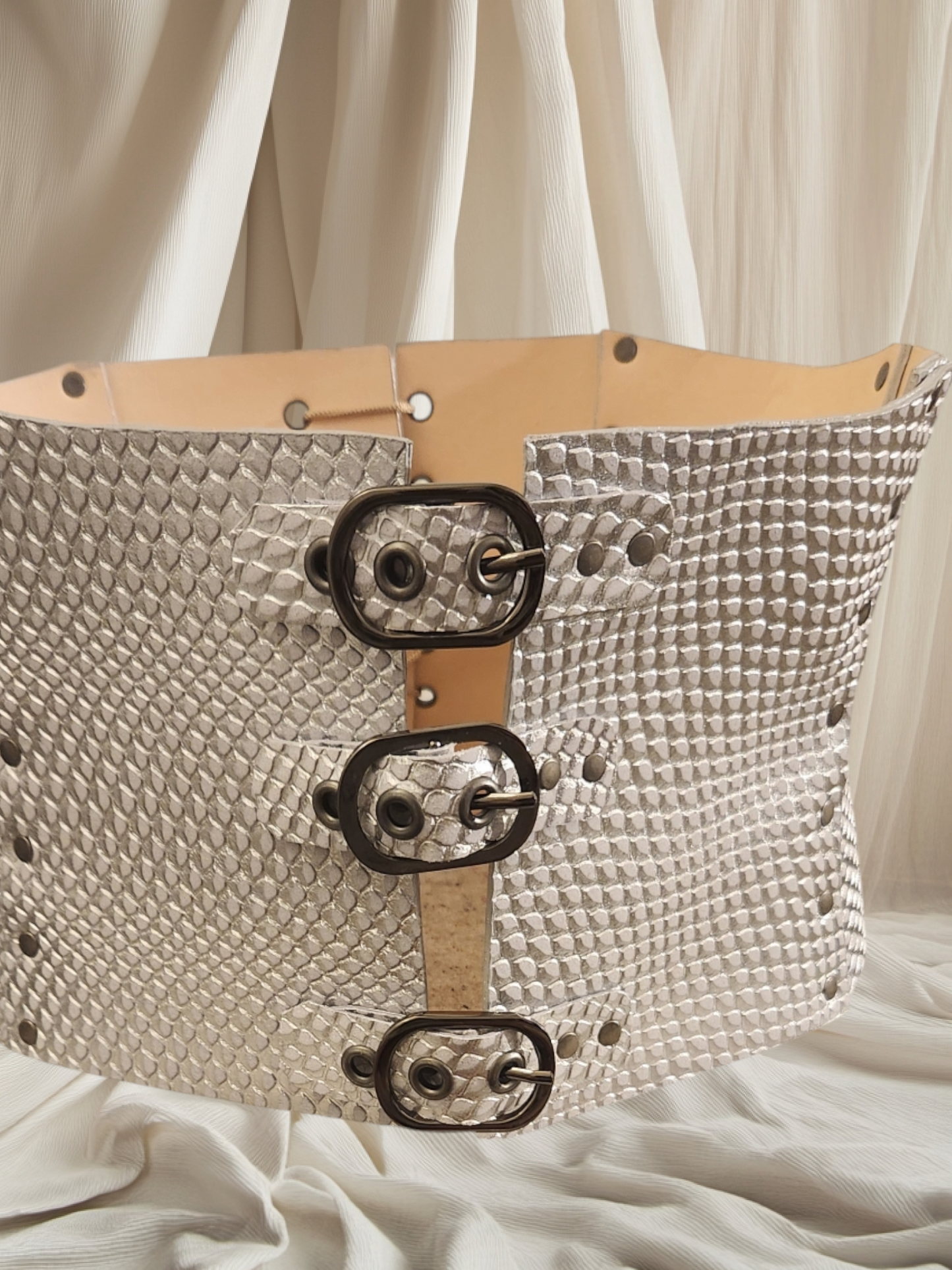 Silver buckled Underbust corset