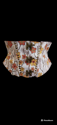 Sheepskin floral underbust corset