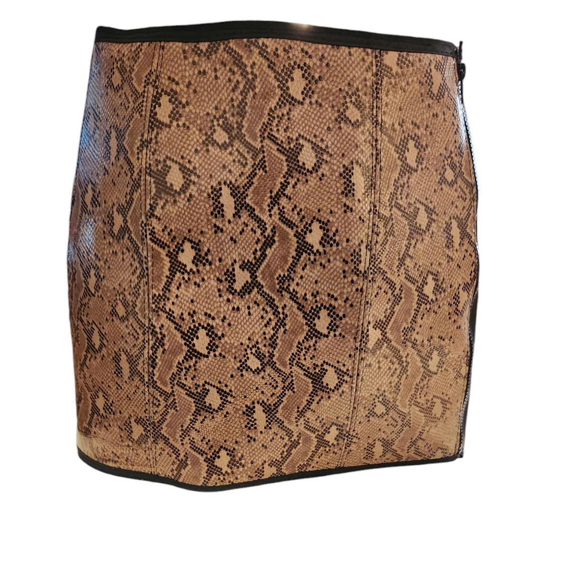 Snake print leather