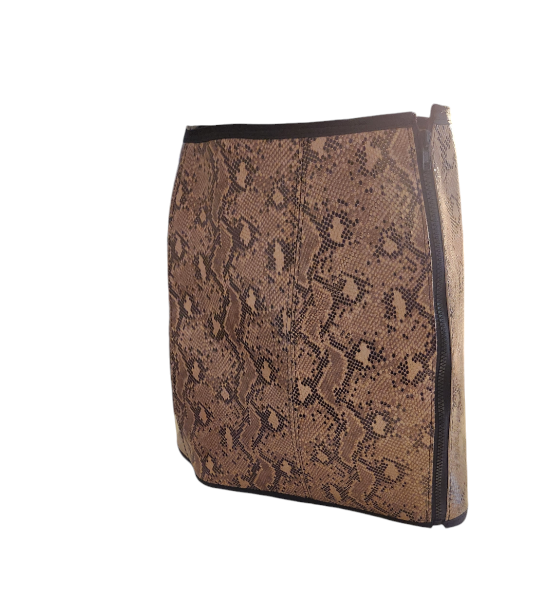 Snake print leather