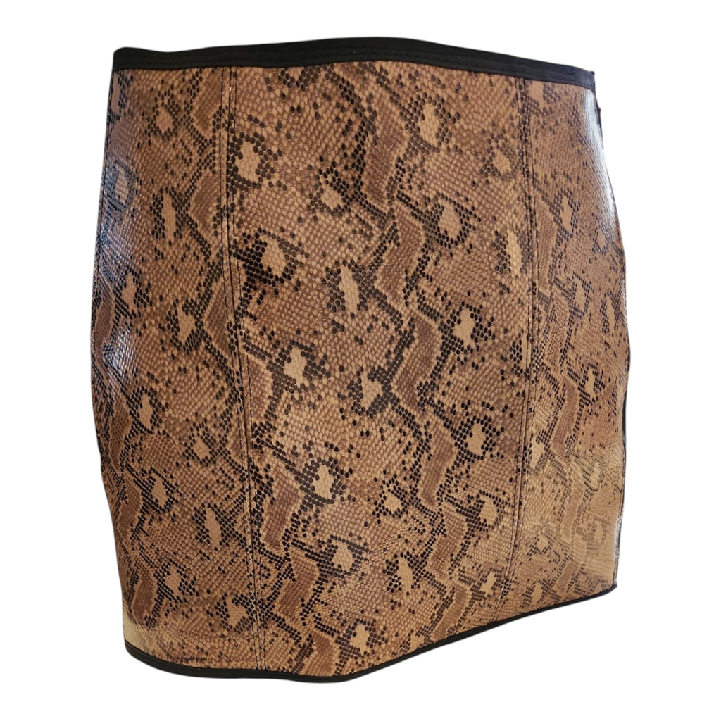 Snake print leather