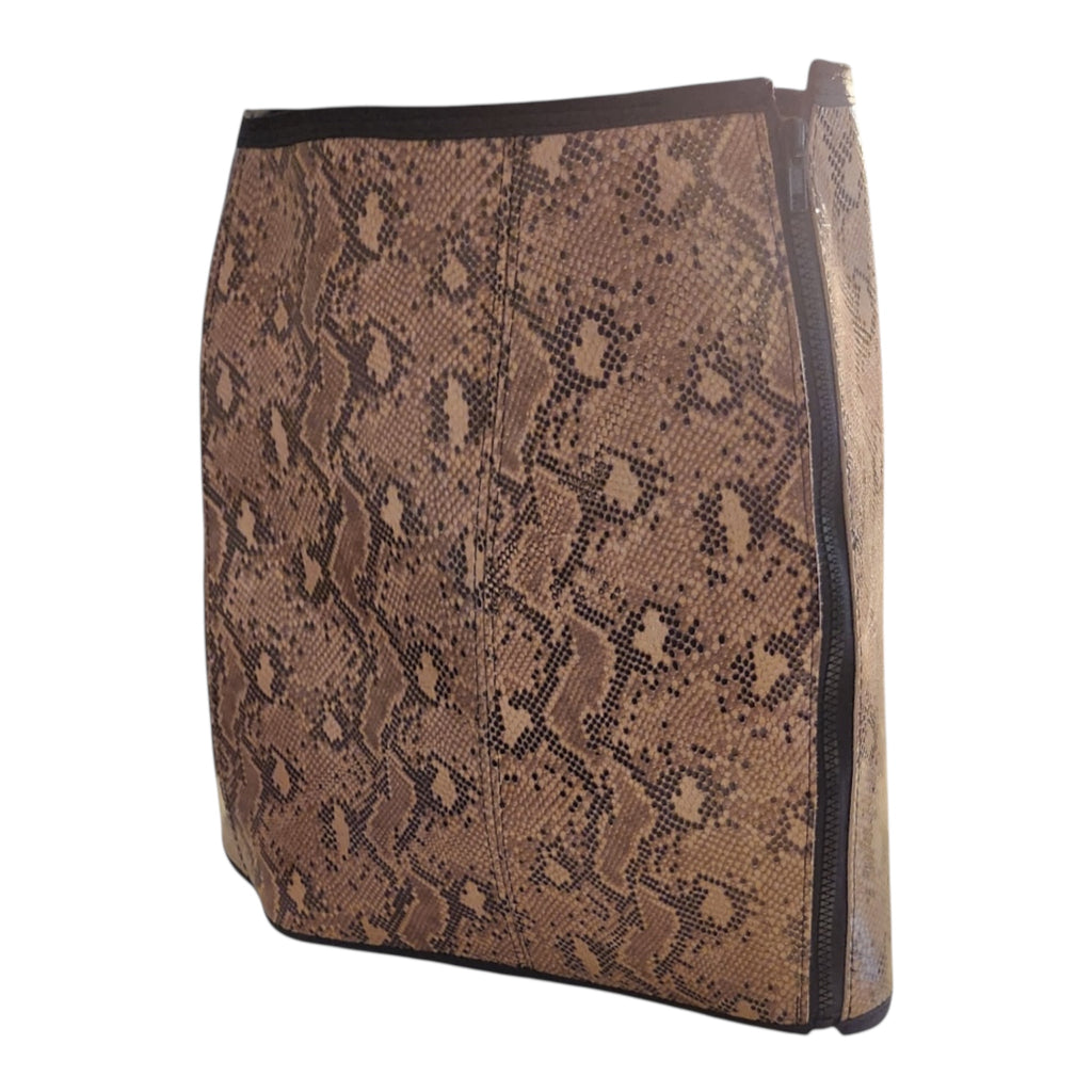 Snake print leather