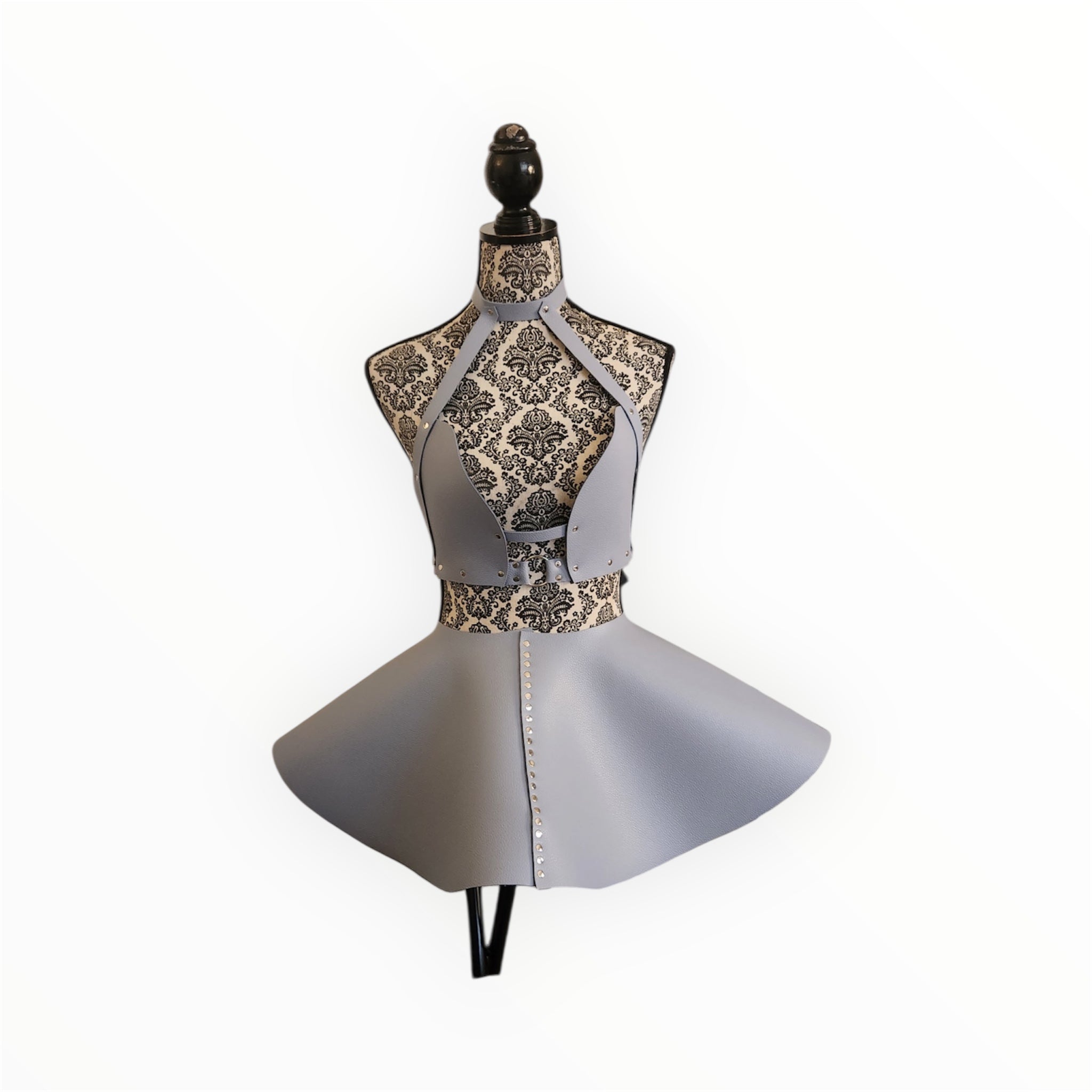 Periwinkle leather bra top