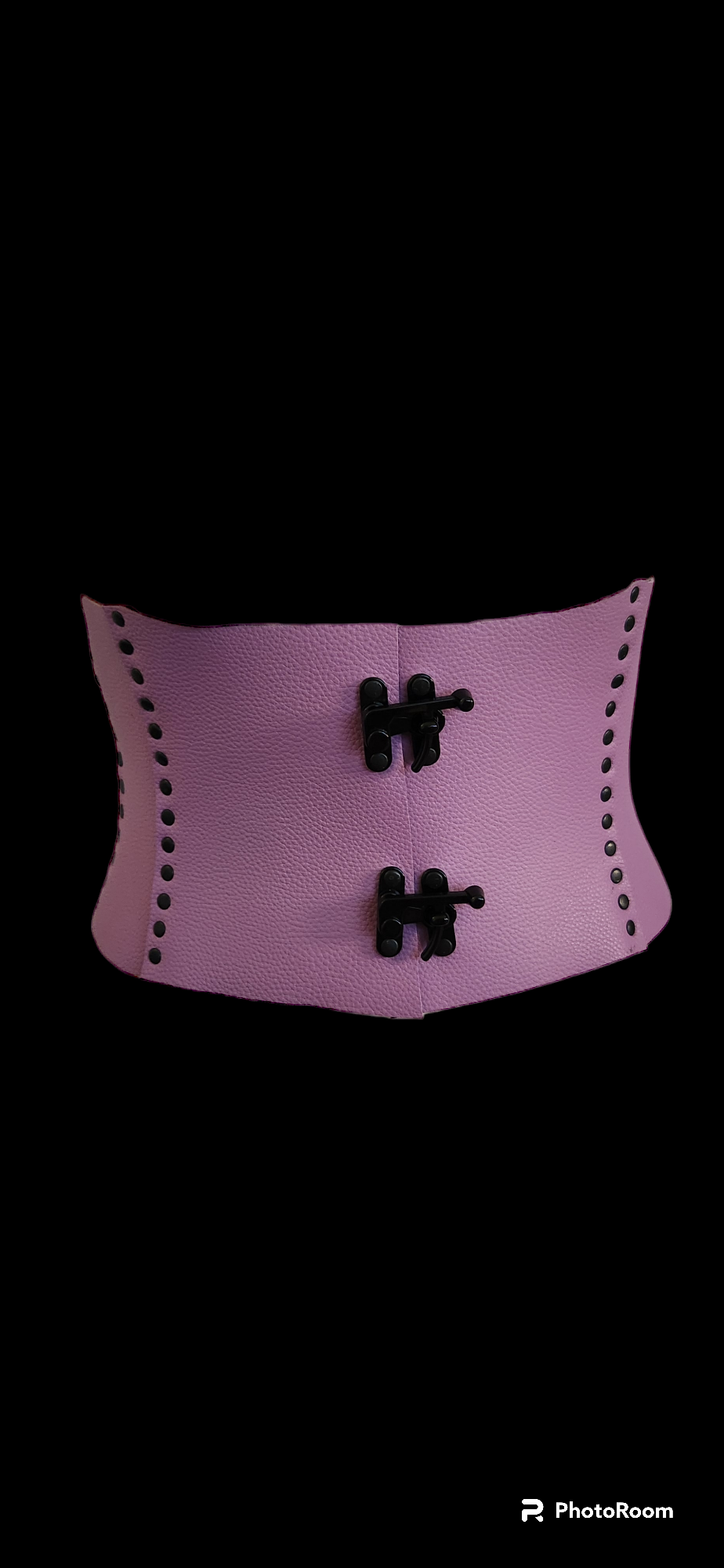 Lilac gummy italian leather underbust corset