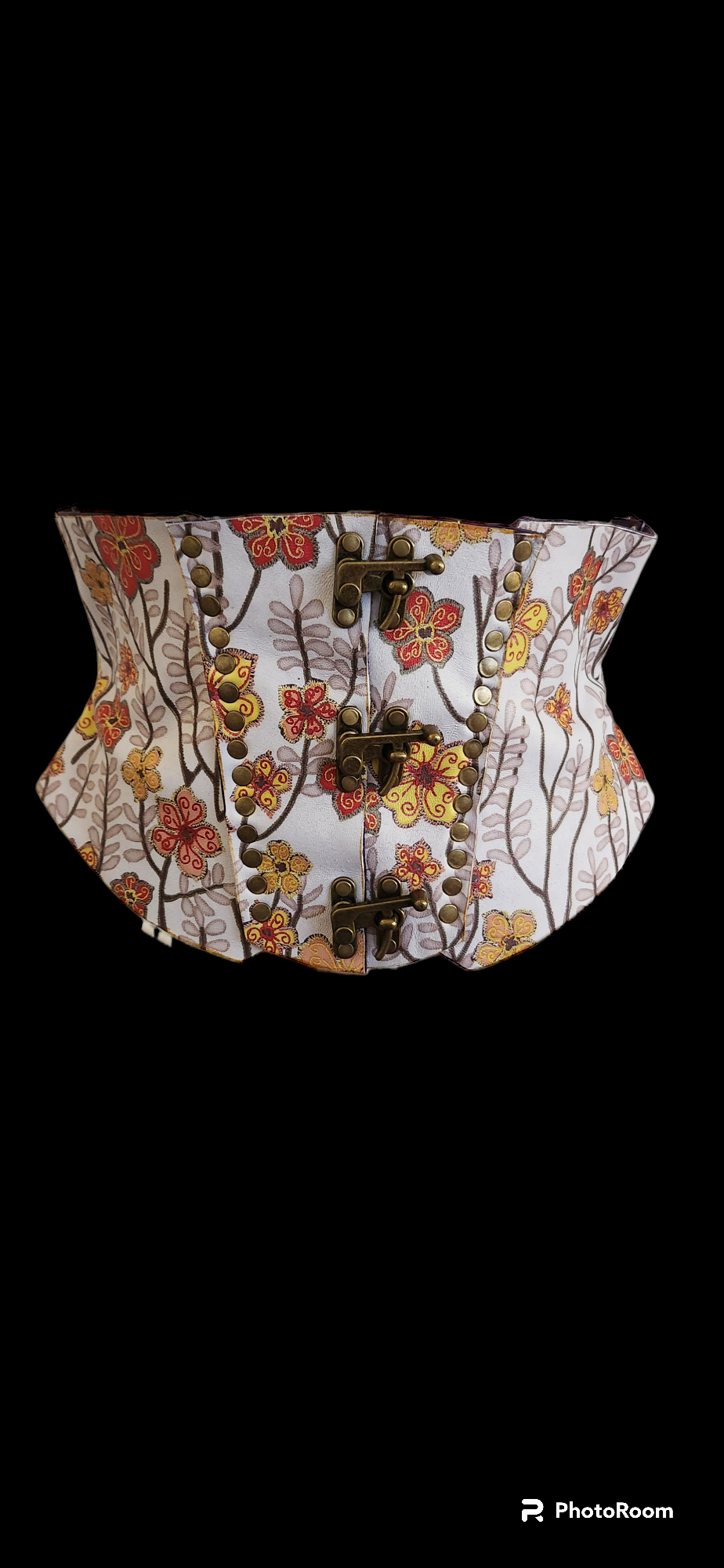 Sheepskin floral underbust corset