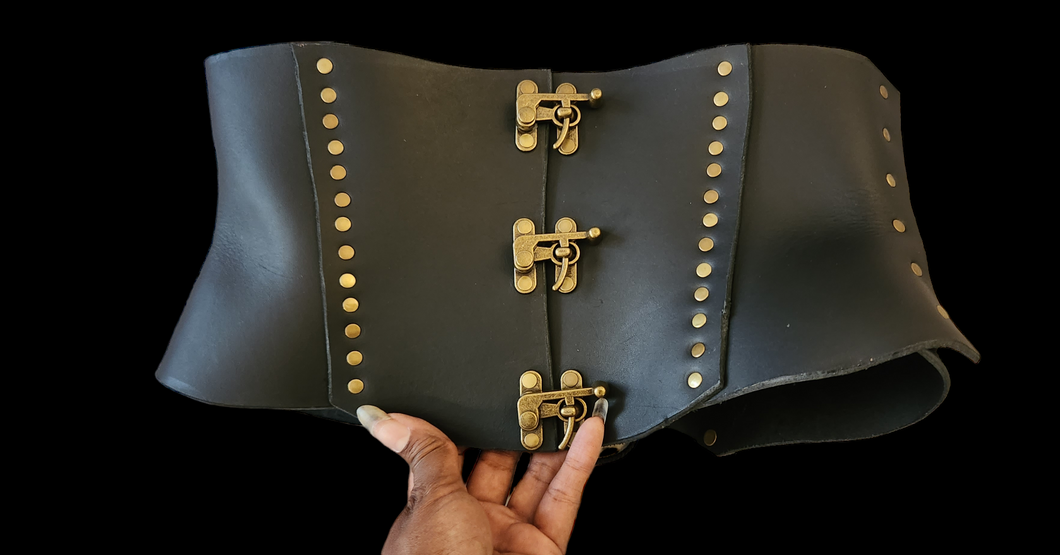 Black underbust with gold detail